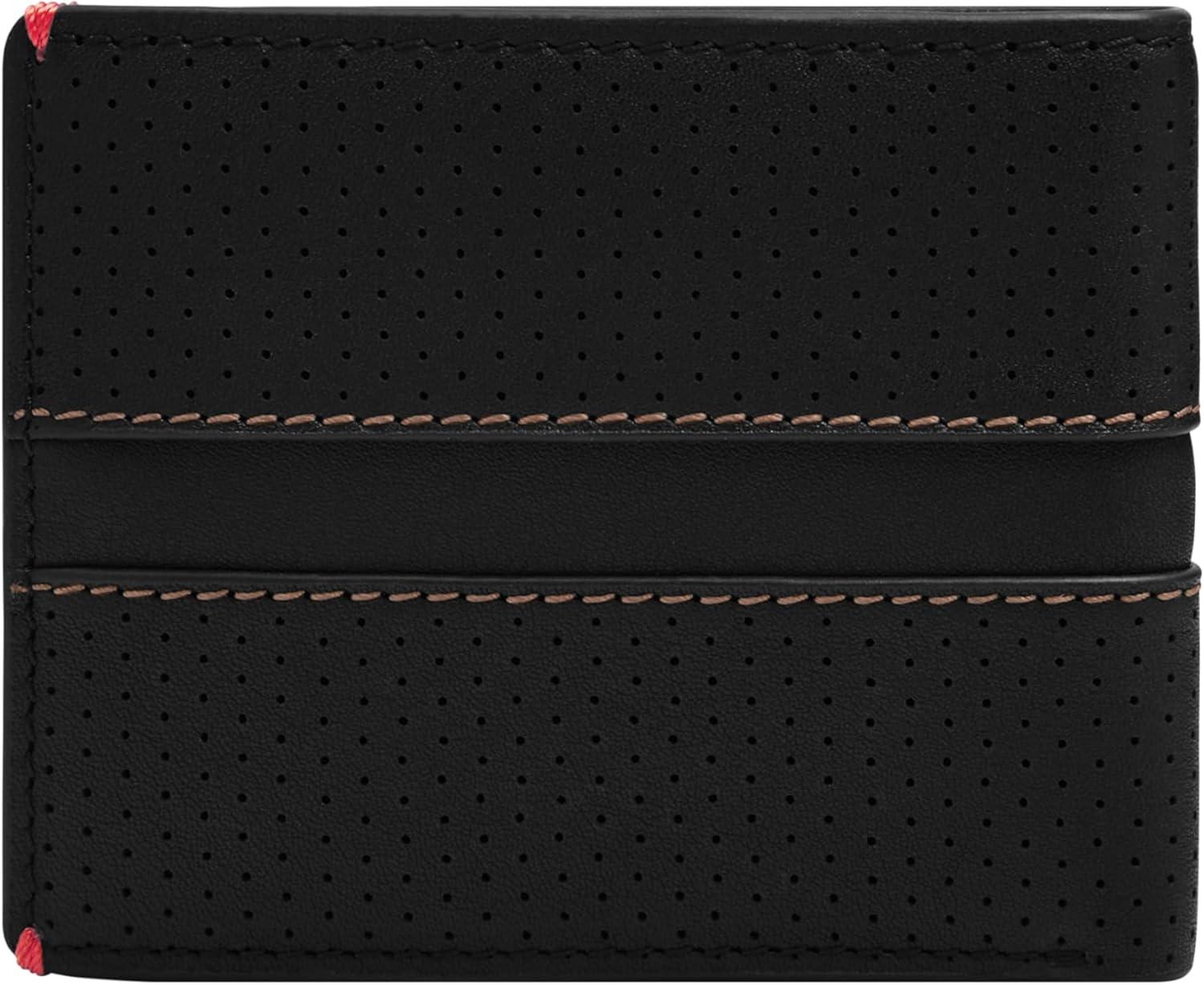 imageFossil Mens Leather Bifold Wallet with Flip ID Window for MenSport Tourer Black