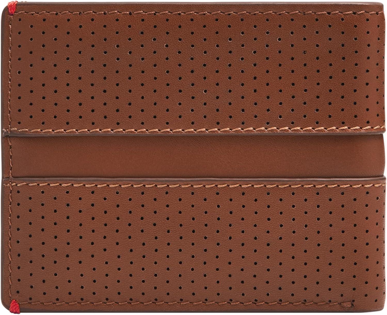 imageFossil Mens Leather Bifold Wallet with Flip ID Window for MenSport Tourer Brown