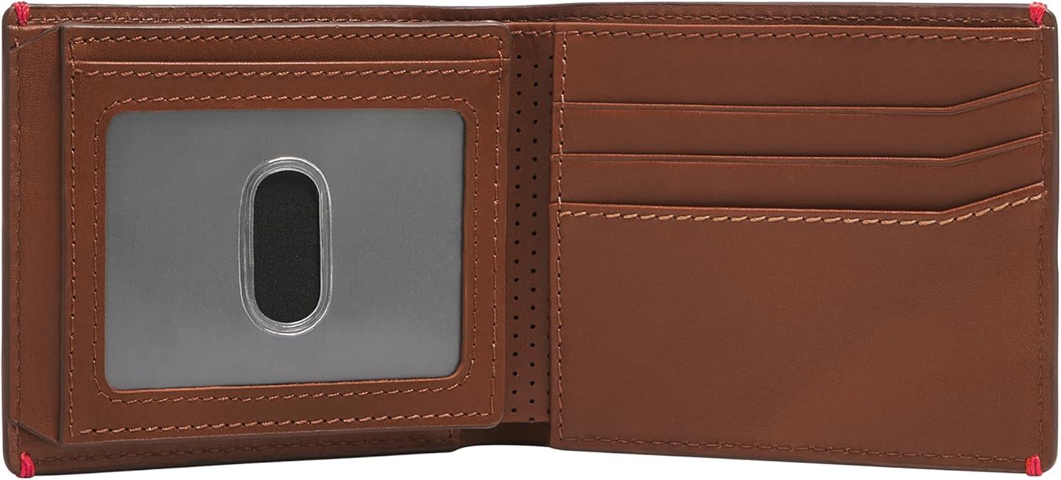 imageFossil Mens Leather Bifold Wallet with Flip ID Window for MenSport Tourer Brown