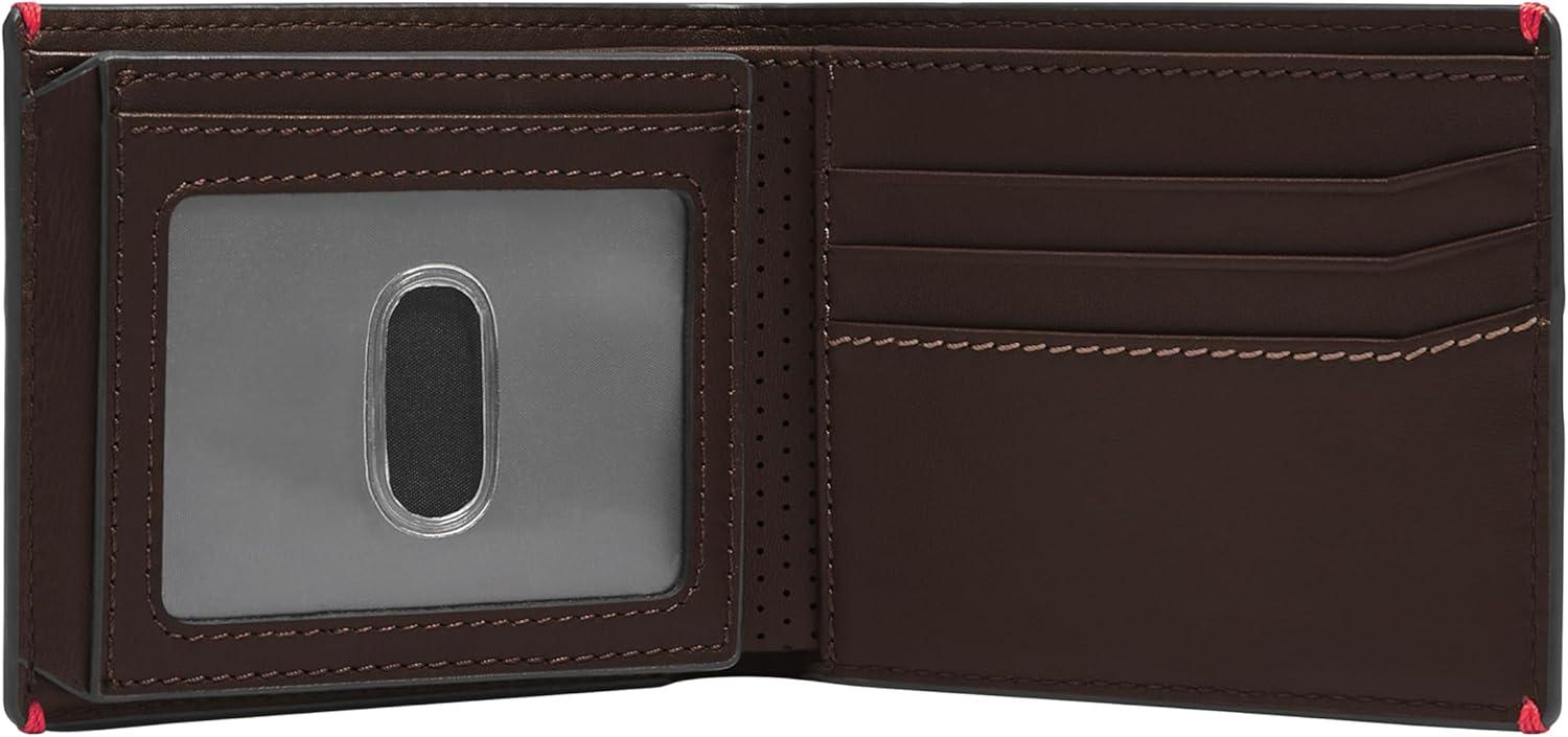 imageFossil Mens Leather Bifold Wallet with Flip ID Window for MenSport Tourer Mink Brown