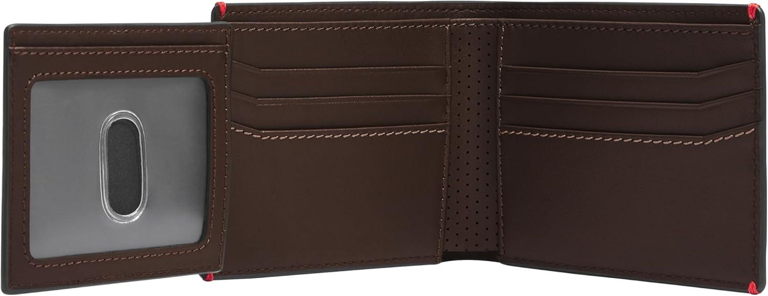 imageFossil Mens Leather Bifold Wallet with Flip ID Window for MenSport Tourer Mink Brown