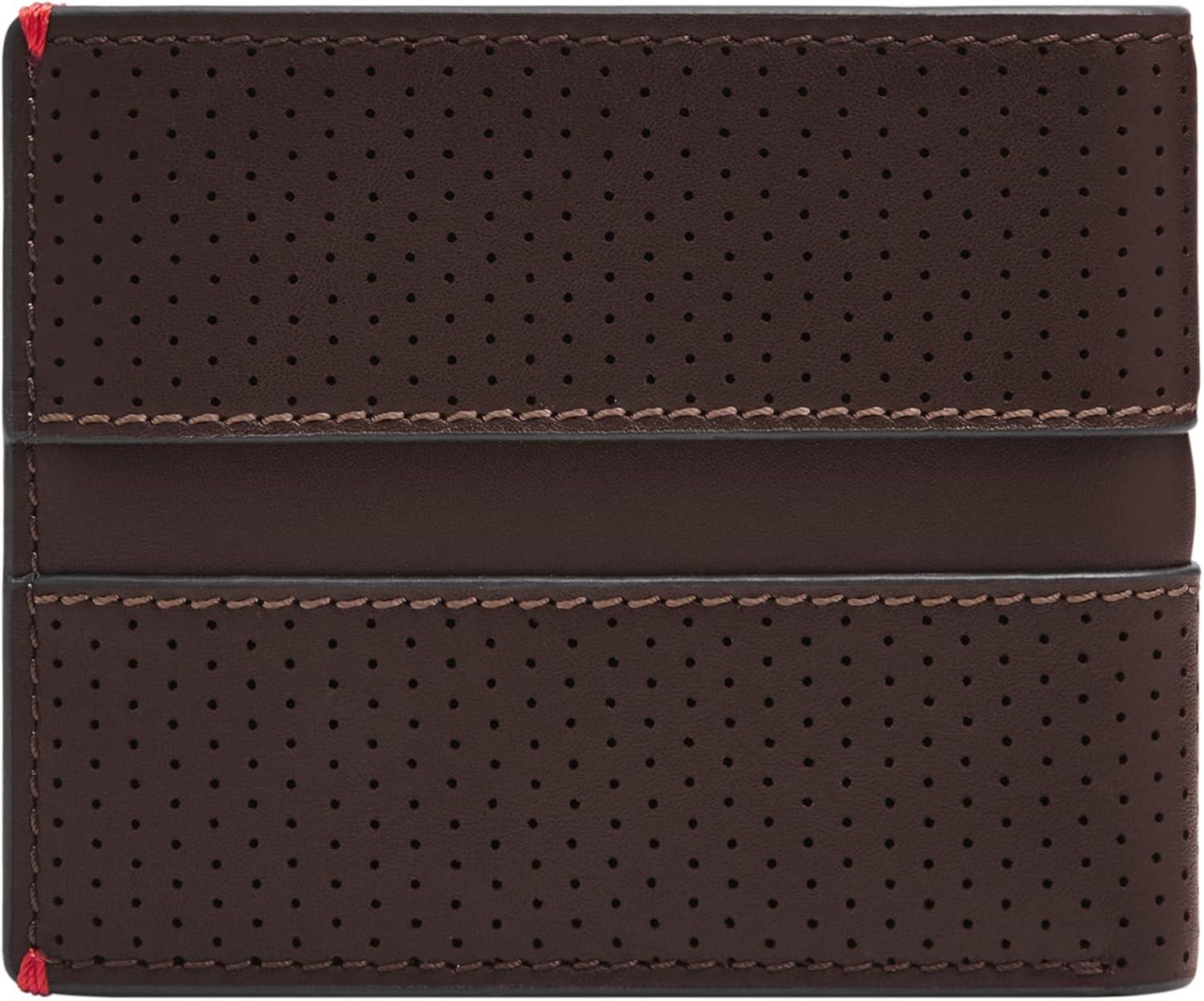 imageFossil Mens Leather Bifold Wallet with Flip ID Window for MenSport Tourer Mink Brown