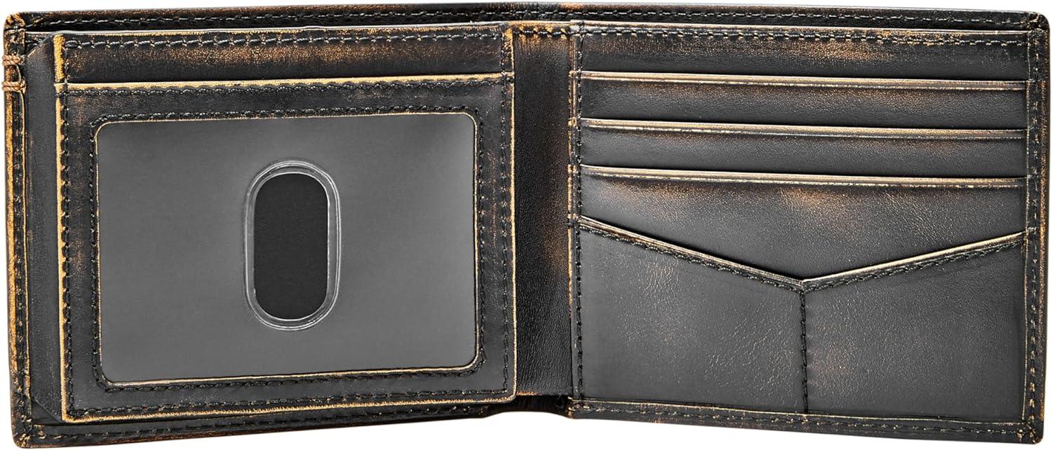 imageFossil Mens Leather Bifold Wallet with Flip ID Window for MenWade Black Vintage