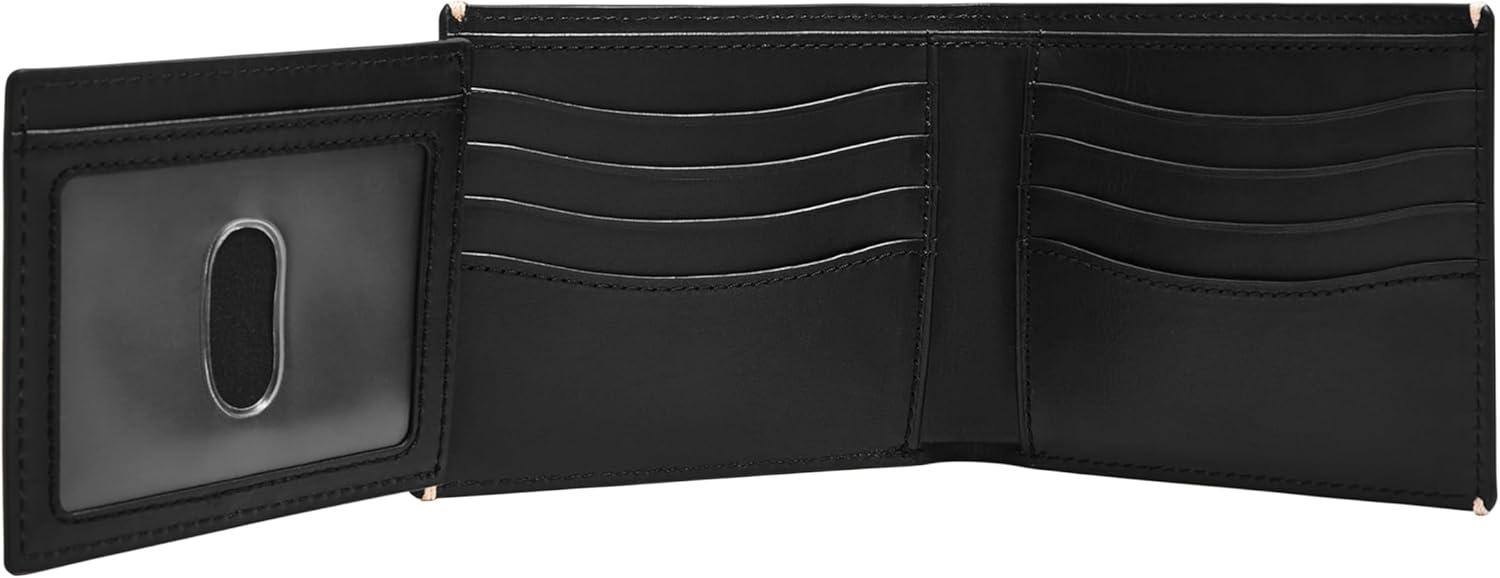imageFossil Mens Leather Bifold Wallet with Flip ID Window for MenWestover Black