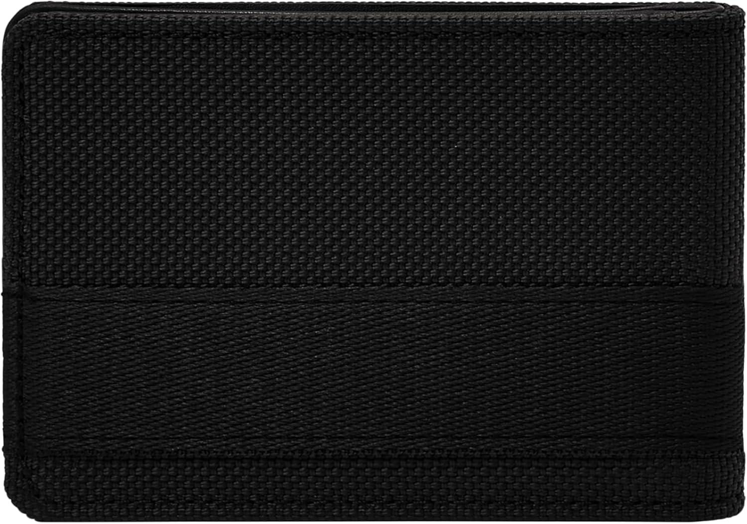 imageFossil Mens Leather Slim Minimalist Bifold Front Pocket Wallet for MenBlack
