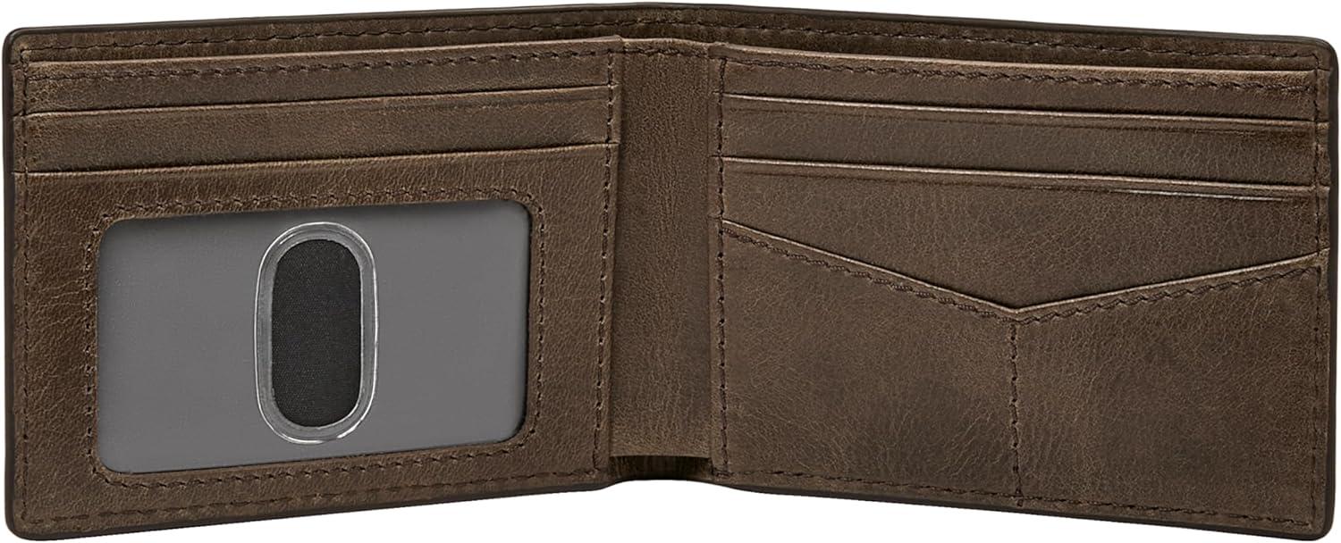 imageFossil Mens Leather Slim Minimalist Bifold Front Pocket Wallet for MenDark Khaki