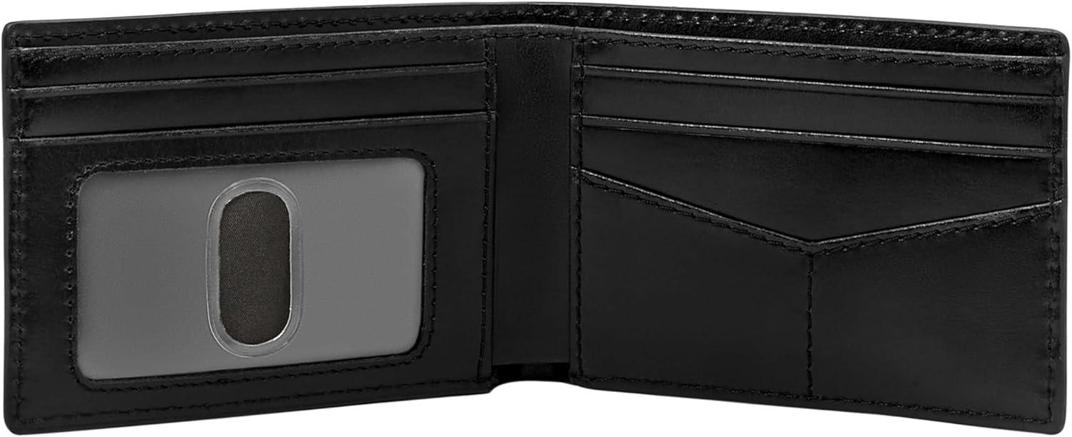 imageFossil Mens Leather Slim Minimalist Bifold Front Pocket Wallet for MenDerrick Black