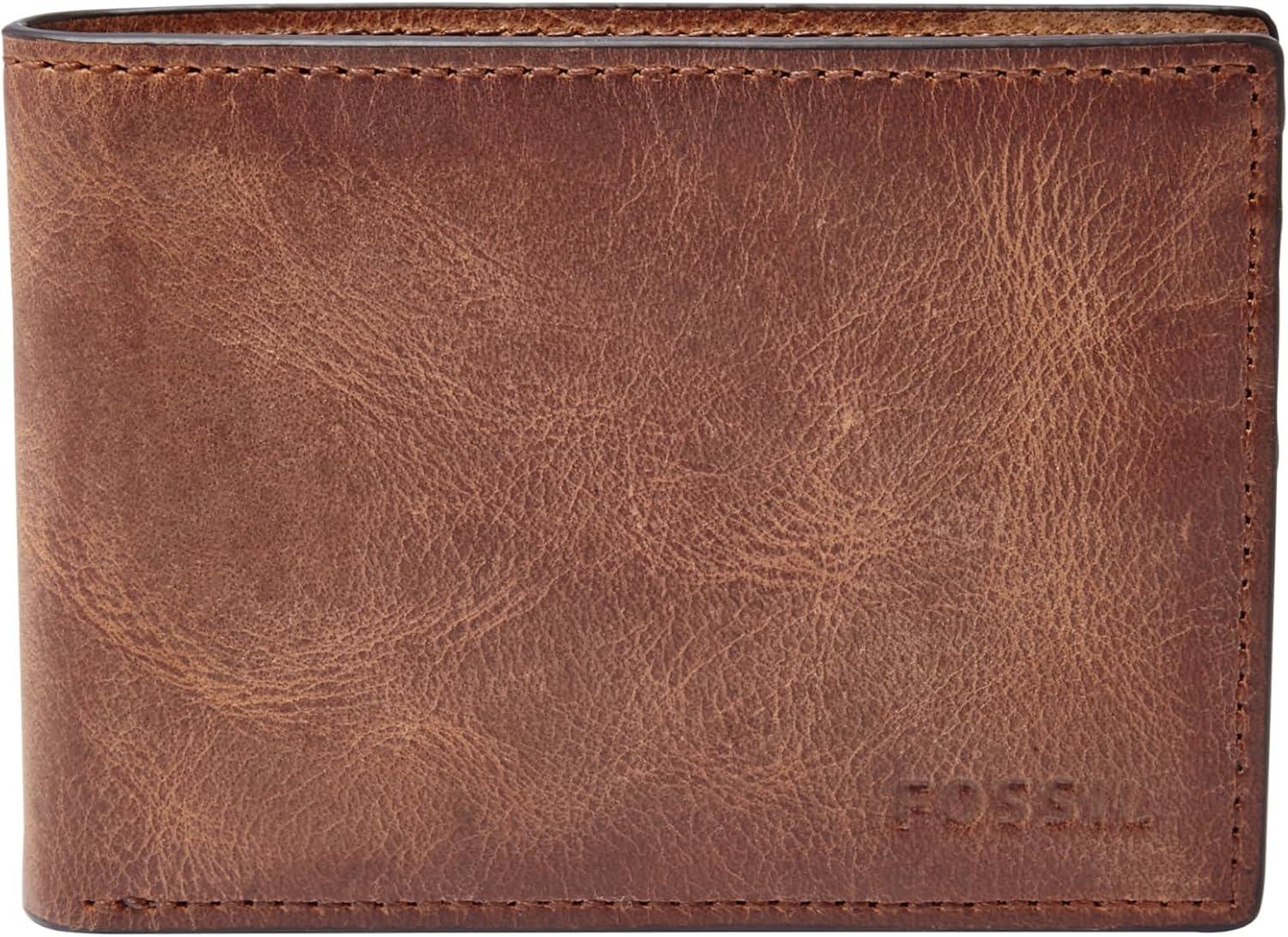 imageFossil Mens Leather Slim Minimalist Bifold Front Pocket Wallet for MenDerrick Brown