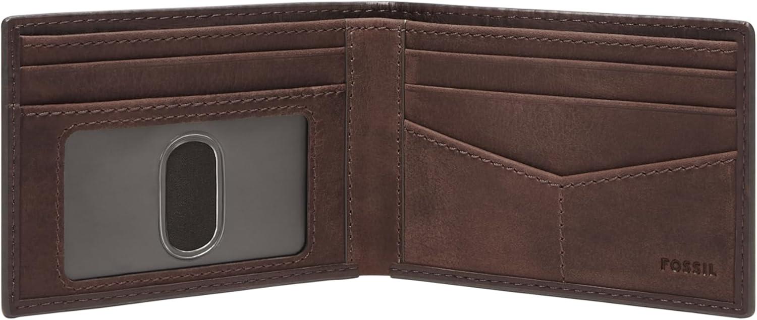 imageFossil Mens Leather Slim Minimalist Bifold Front Pocket Wallet for MenDerrick Mink Croco