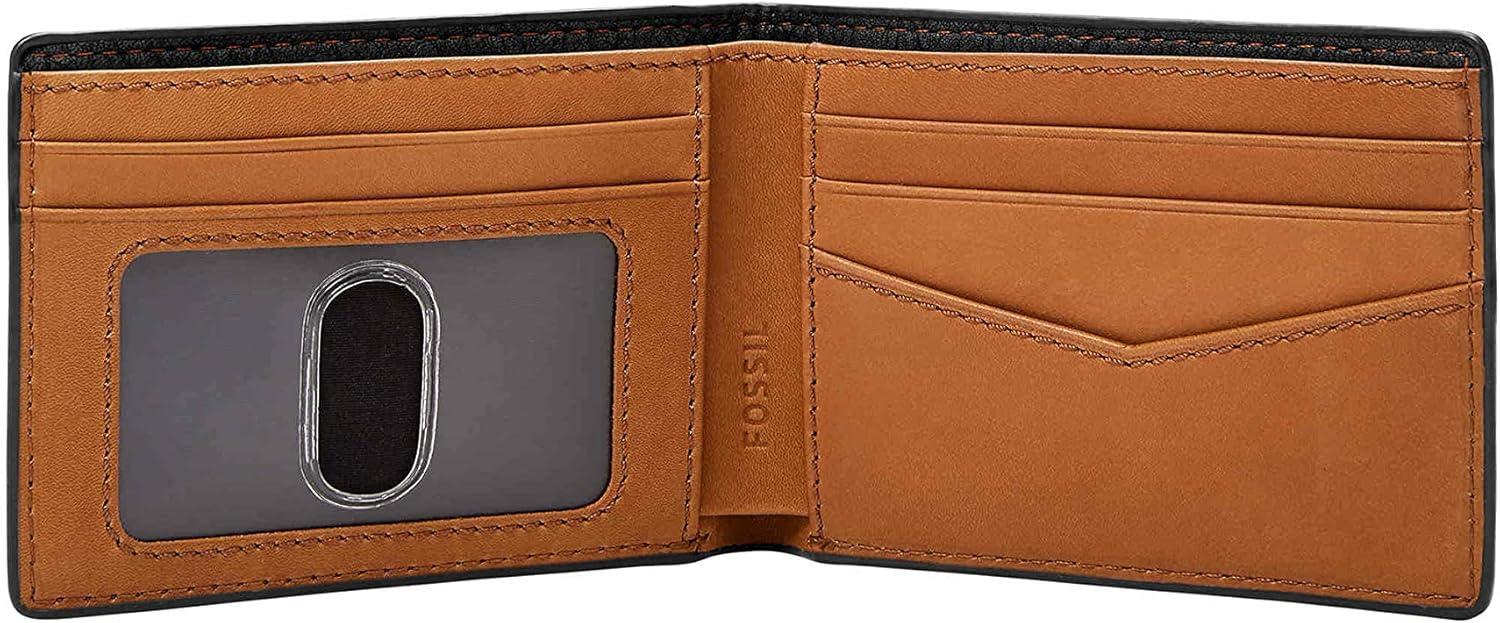 imageFossil Mens Leather Slim Minimalist Bifold Front Pocket Wallet for MenSlate BlackGray
