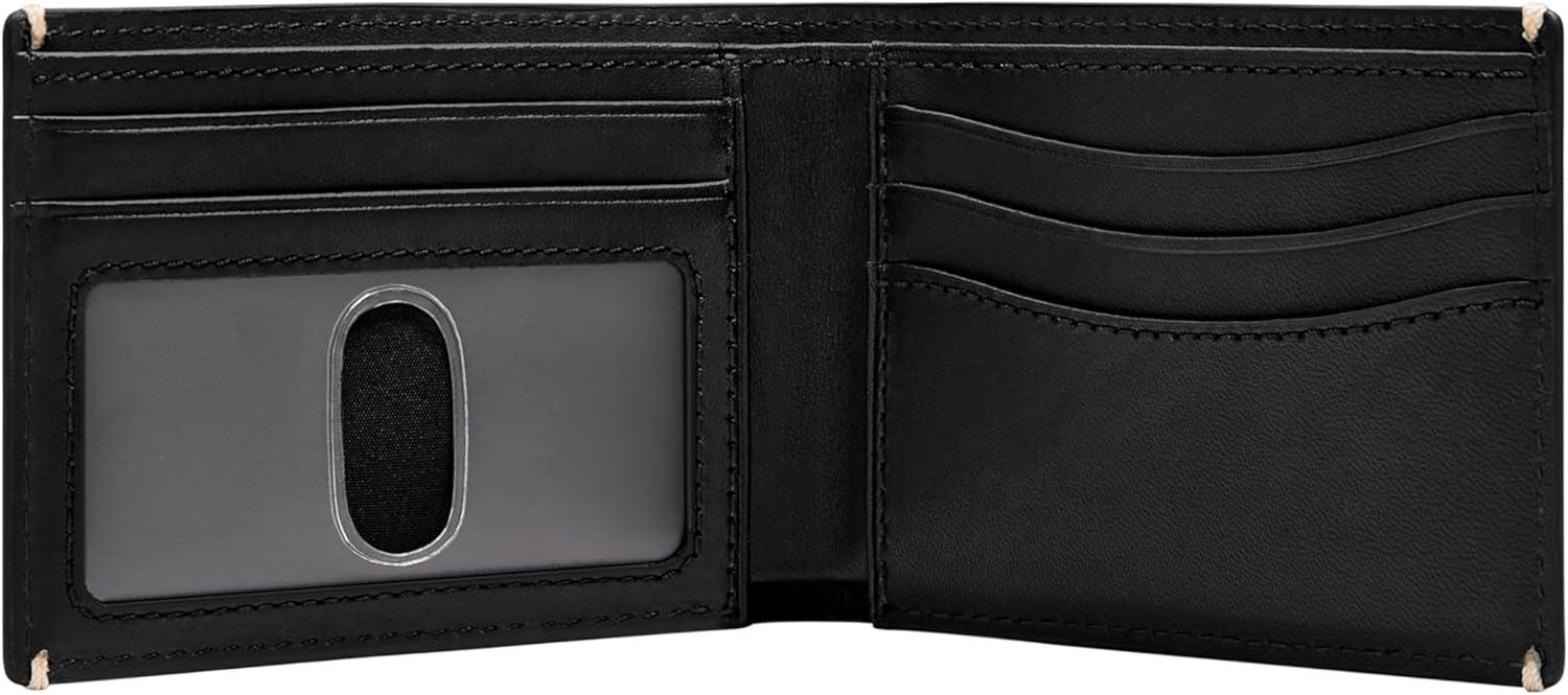 imageFossil Mens Leather Slim Minimalist Bifold Front Pocket Wallet for MenWestover Black