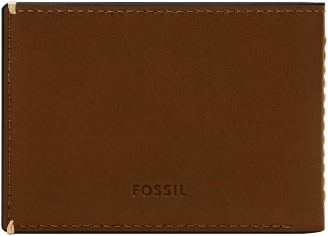 imageFossil Mens Leather Slim Minimalist Bifold Front Pocket Wallet for MenWestover Brown