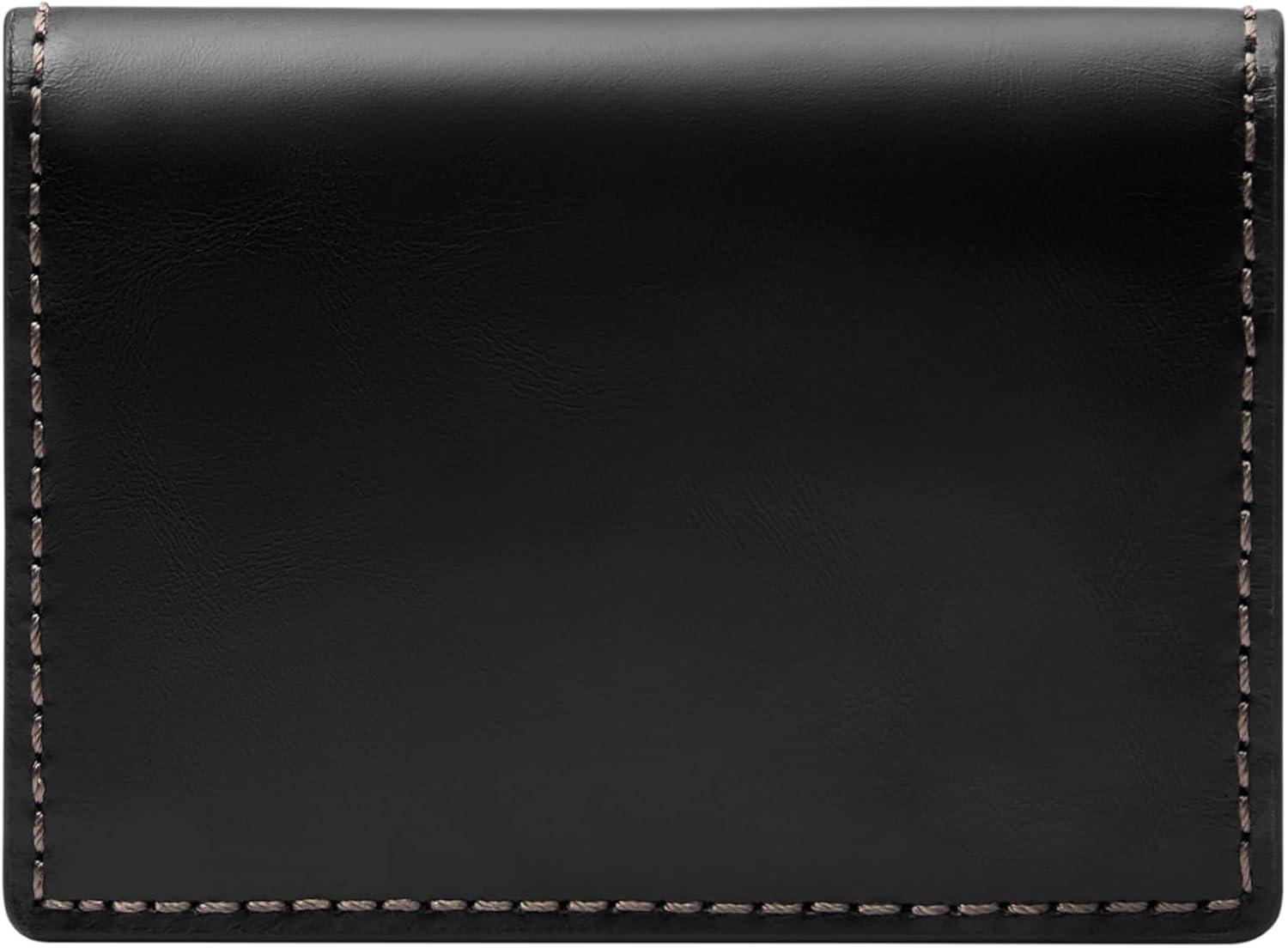 imageFossil Mens Leather Slim Minimalist Card Case Front Pocket WalletHayes Black