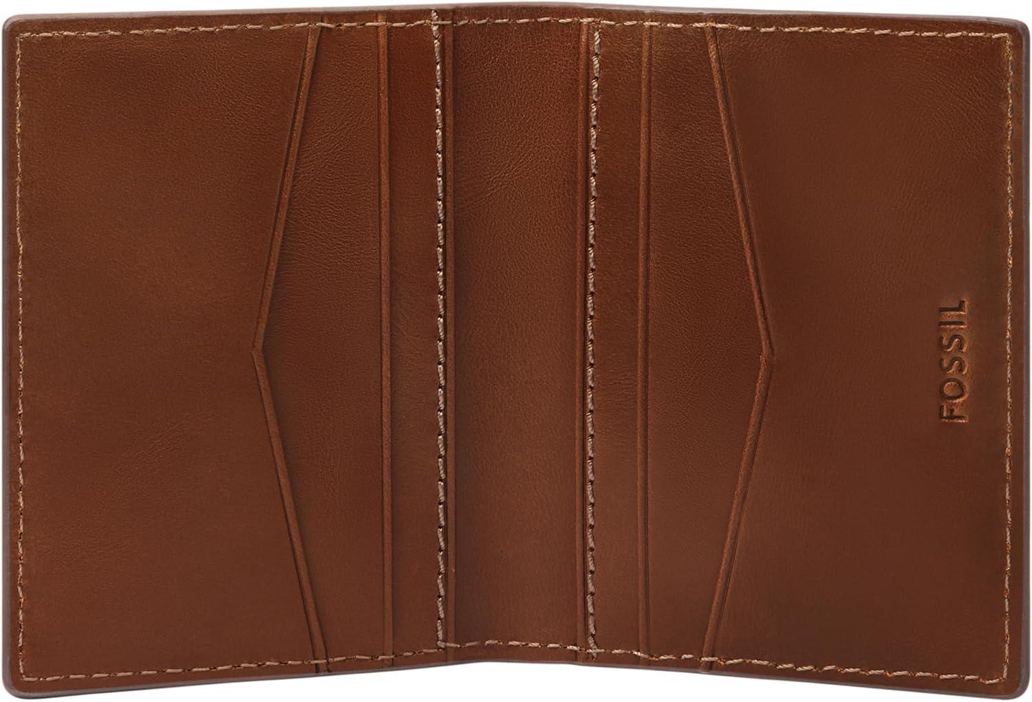 imageFossil Mens Leather Slim Minimalist Card Case Front Pocket WalletHayes Brown