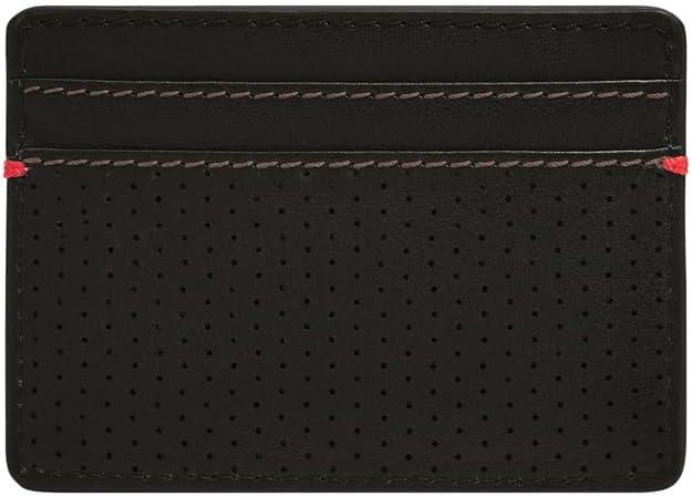 imageFossil Mens Leather Slim Minimalist Card Case Front Pocket WalletSport Tourer Black