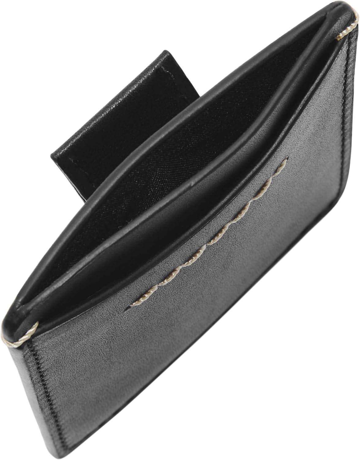 imageFossil Mens Leather Slim Minimalist Card Case Front Pocket WalletWestover Black