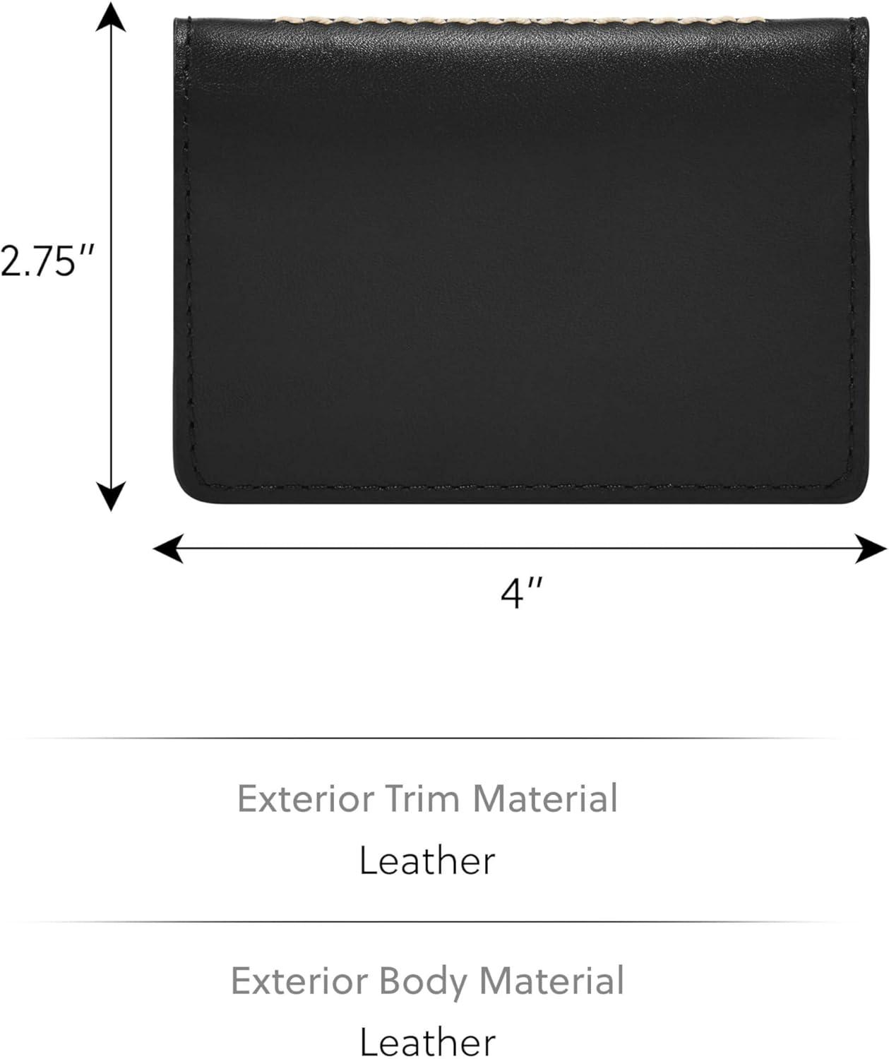 imageFossil Mens Leather Slim Minimalist Card Case Front Pocket WalletWestover Black Bifold