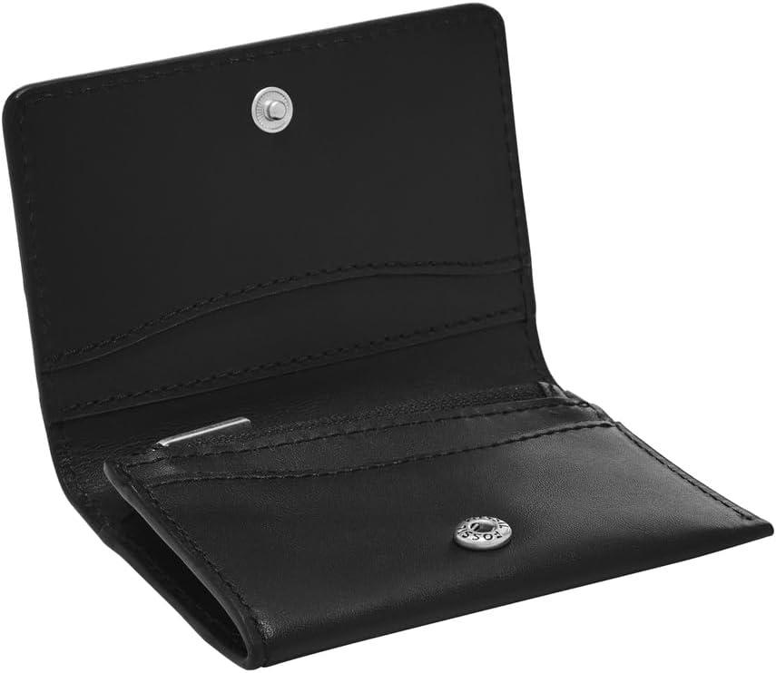 imageFossil Mens Leather Slim Minimalist Card Case Front Pocket WalletWestover Black Bifold