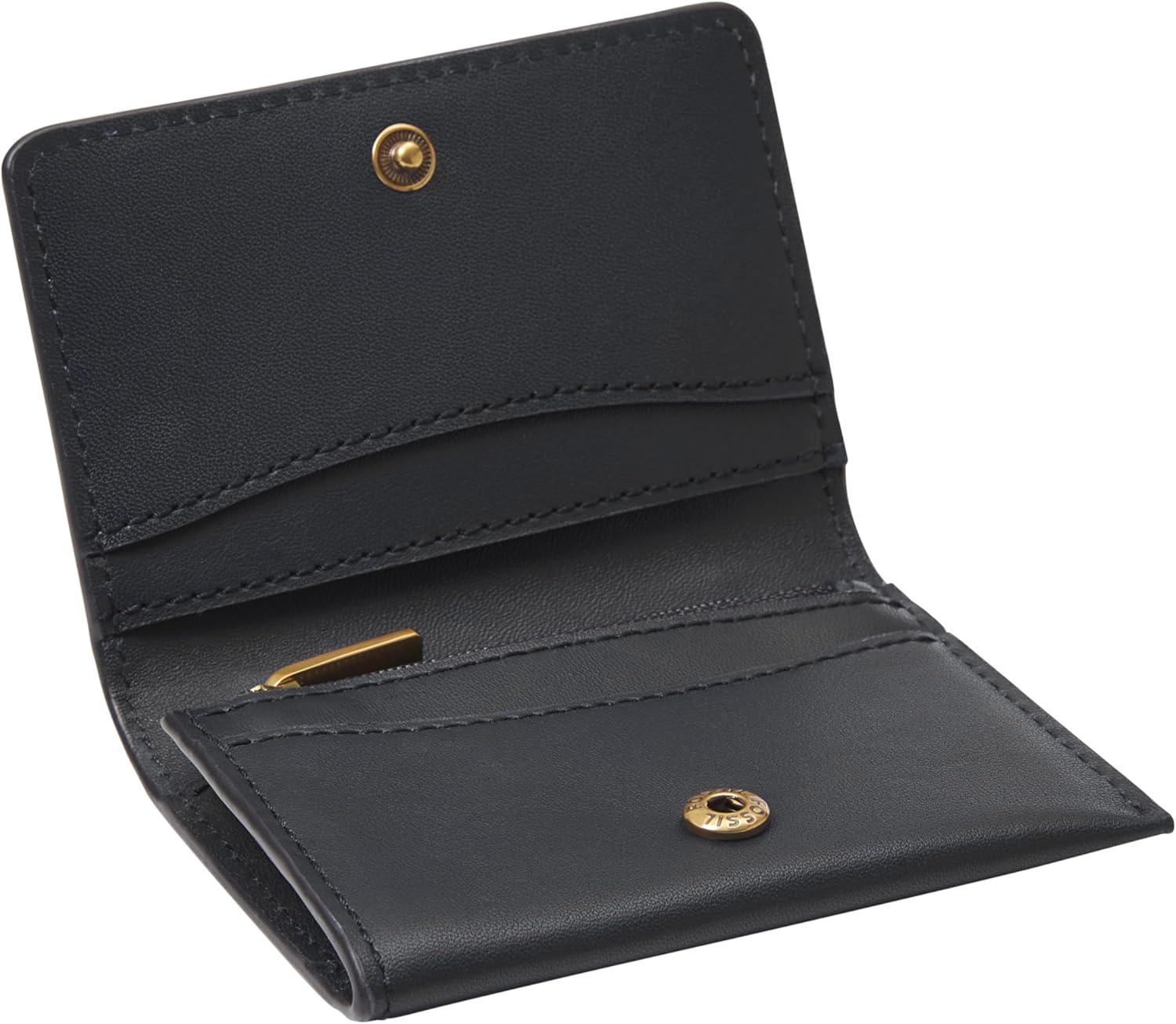 imageFossil Mens Leather Slim Minimalist Card Case Front Pocket WalletWestover Blue