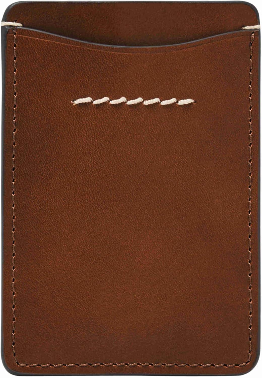 imageFossil Mens Leather Slim Minimalist Card Case Front Pocket WalletWestover Brown