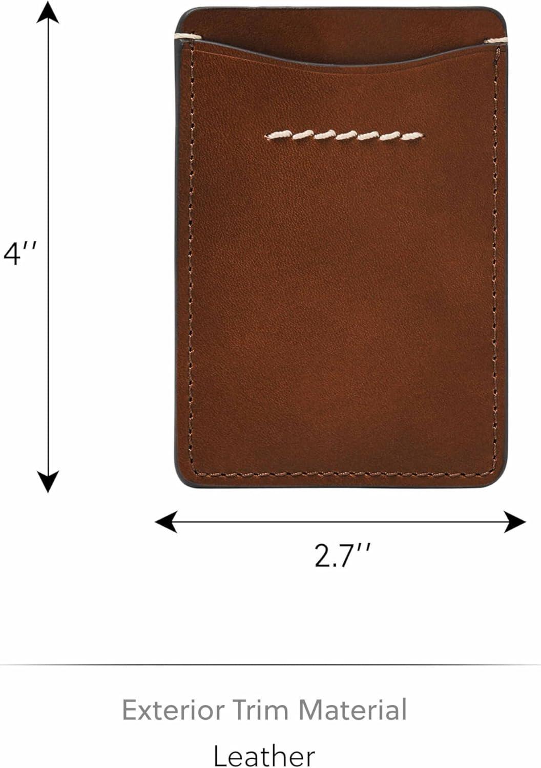 imageFossil Mens Leather Slim Minimalist Card Case Front Pocket WalletWestover Brown