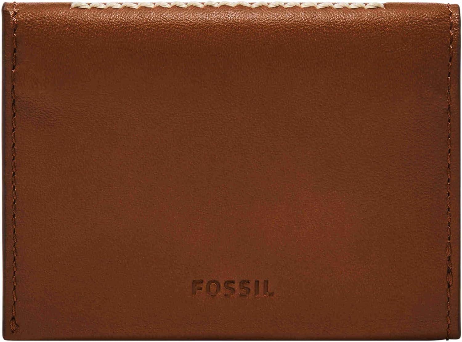 imageFossil Mens Leather Slim Minimalist Card Case Front Pocket WalletWestover Brown Bifold