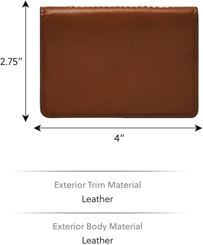 imageFossil Mens Leather Slim Minimalist Card Case Front Pocket WalletWestover Brown Bifold