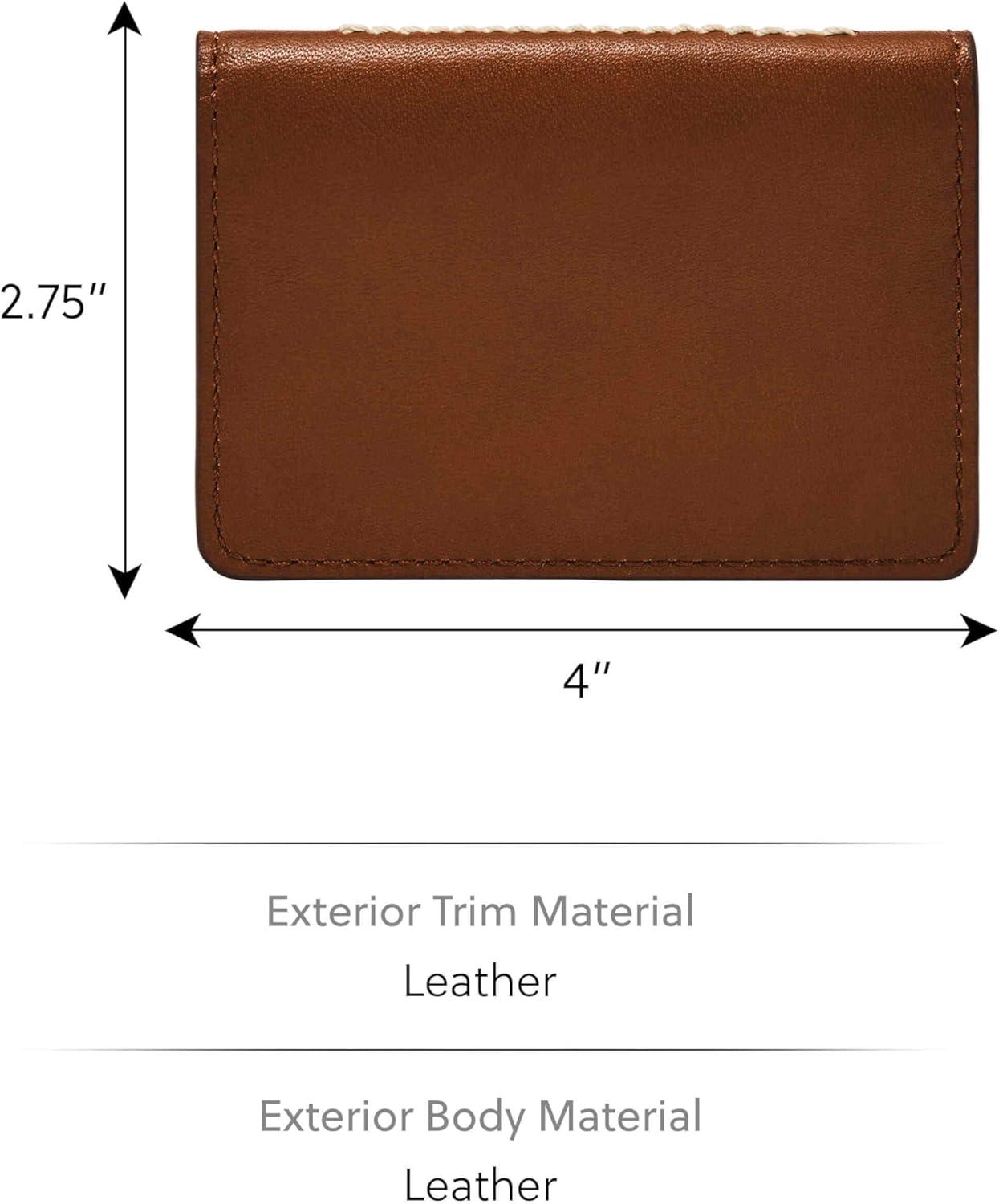 imageFossil Mens Leather Slim Minimalist Card Case Front Pocket WalletWestover Brown Bifold