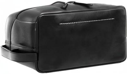imageFossil Mens Leather Travel Shave Dopp KitWestover Black