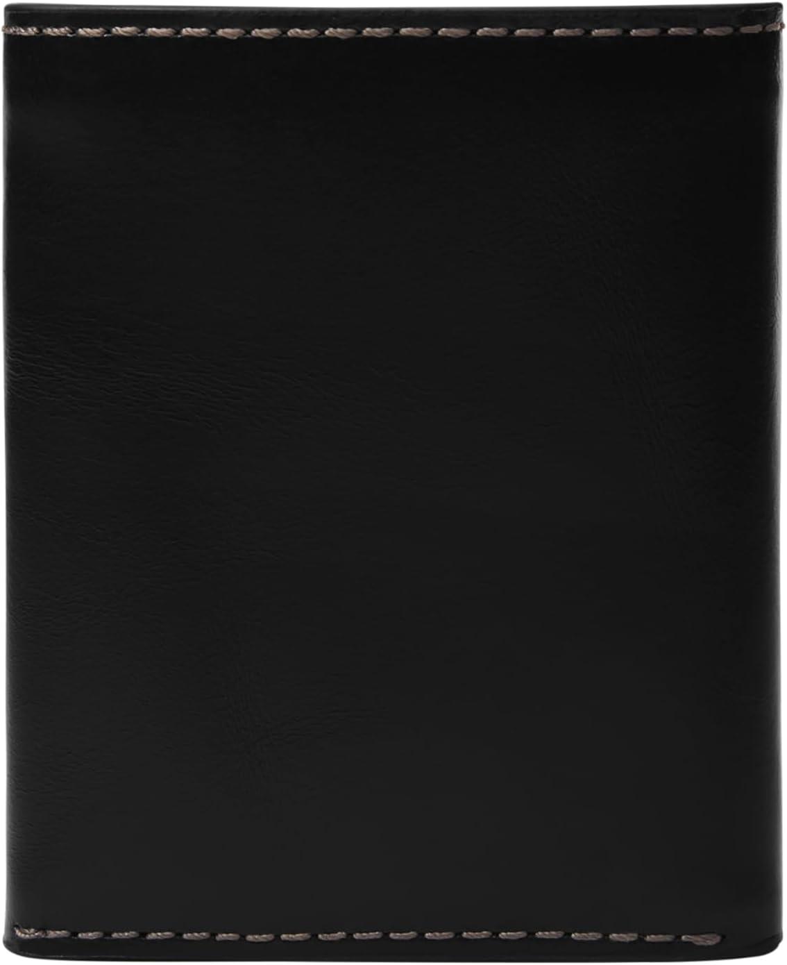 imageFossil Mens Leather Trifold Wallet for MenHayes Black
