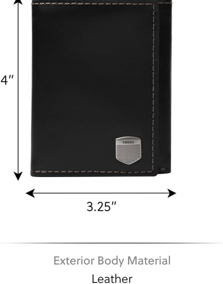 imageFossil Mens Leather Trifold Wallet for MenHayes Black