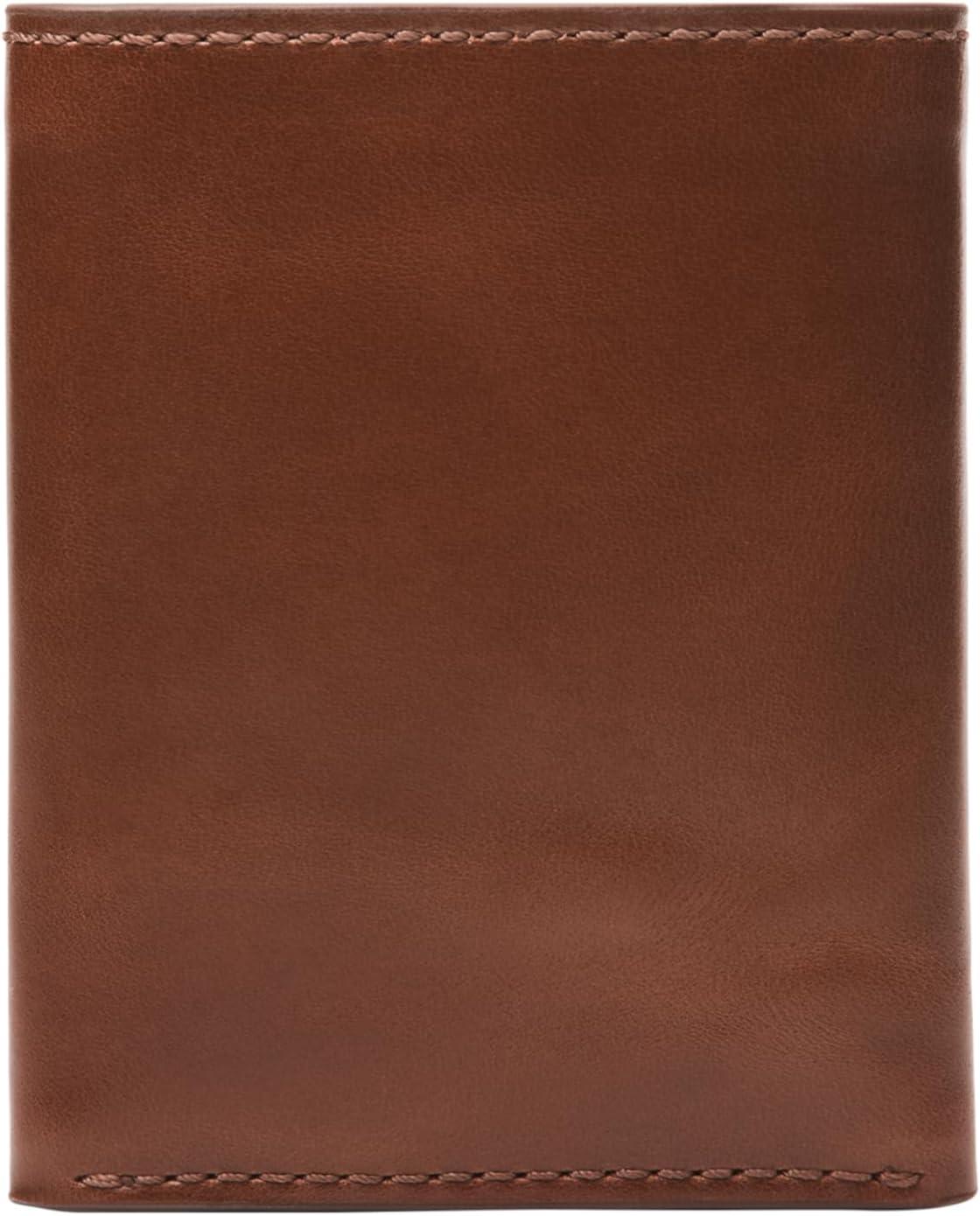 imageFossil Mens Leather Trifold Wallet for MenHayes Brown
