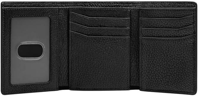 imageFossil Mens Leather Trifold Wallet for MenHuntington Black