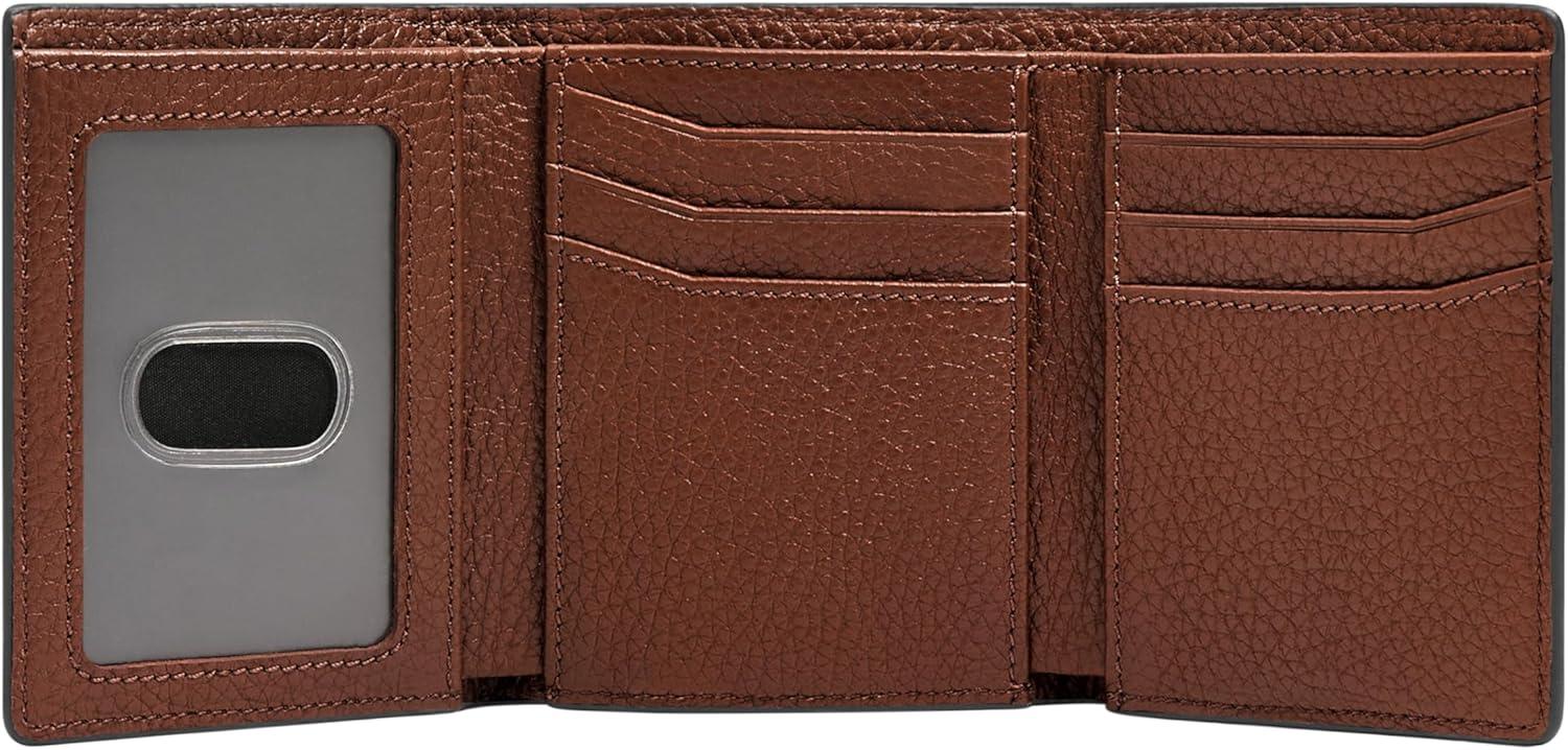 imageFossil Mens Leather Trifold Wallet for MenHuntington Brown