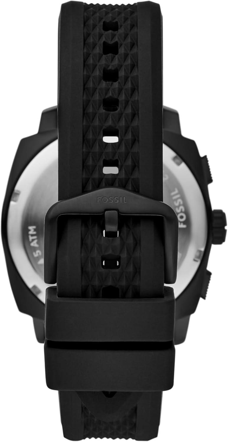 imageFossil Mens Machine Chronograph Stainless Steel WatchBlack Silicone