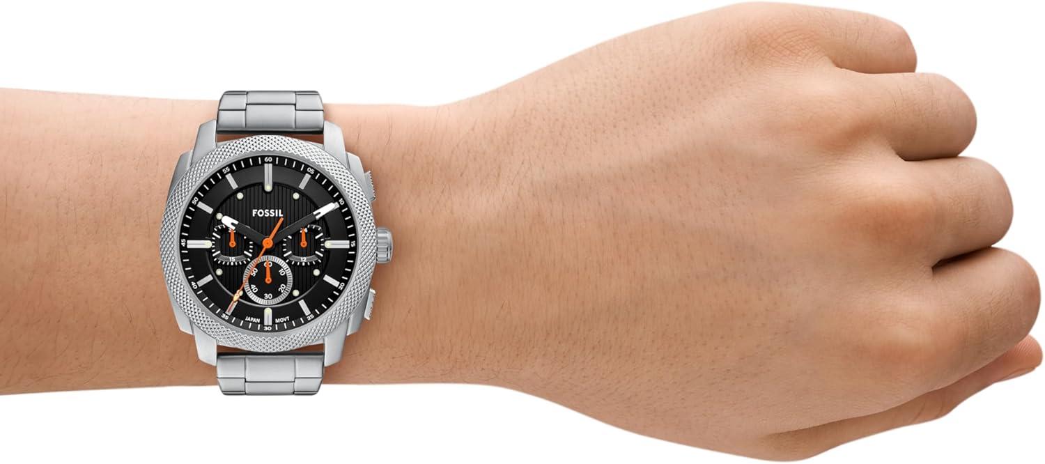 imageFossil Mens Machine Chronograph Stainless Steel WatchSilverBlack