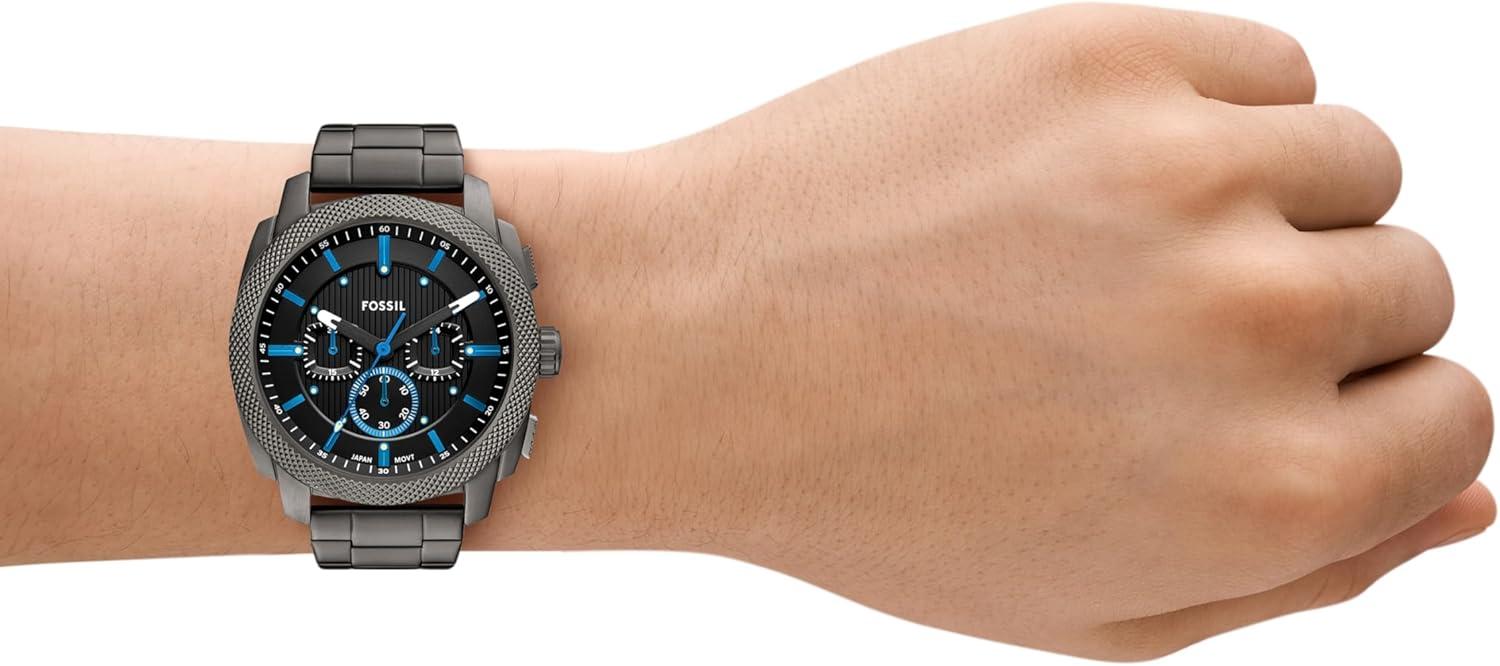 imageFossil Mens Machine Chronograph Stainless Steel WatchSmoke GrayBlue