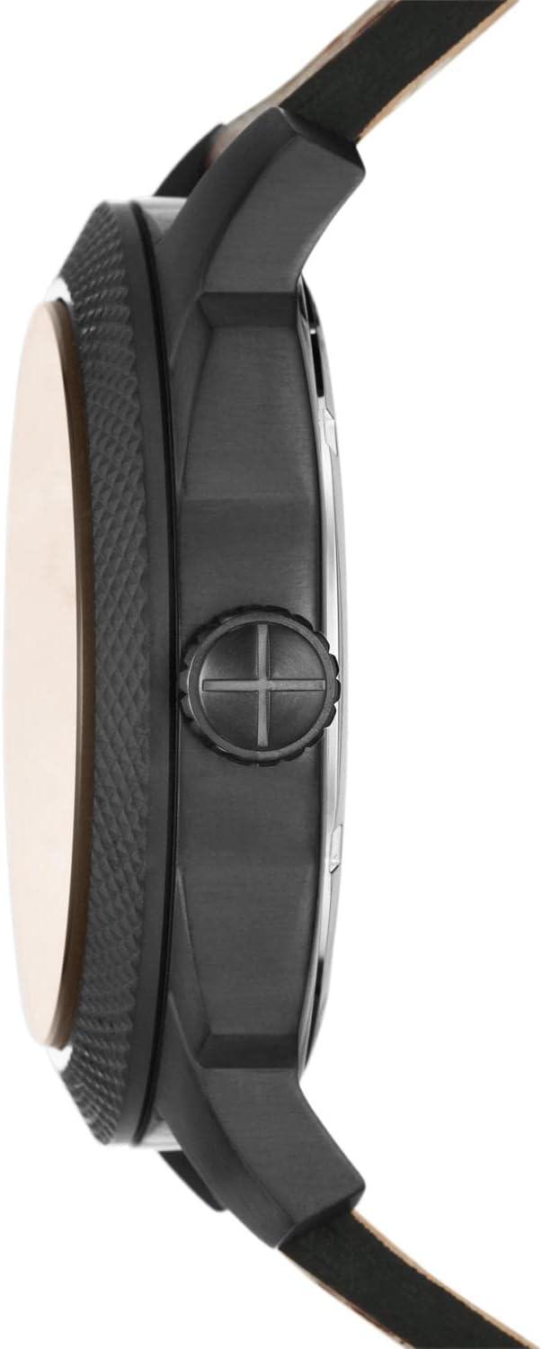 imageFossil Mens Machine Quartz Stainless Steel ThreeHand Watch49mm BlackBrown