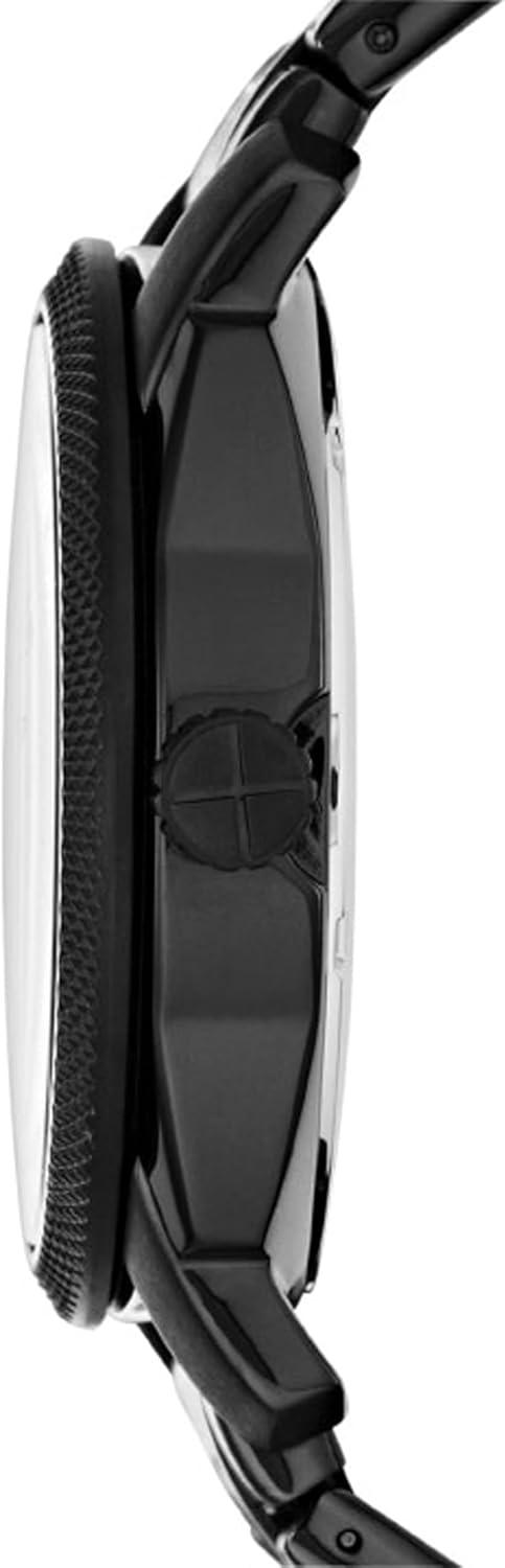 imageFossil Mens Machine Quartz Stainless Steel ThreeHand WatchBlack Bracelet
