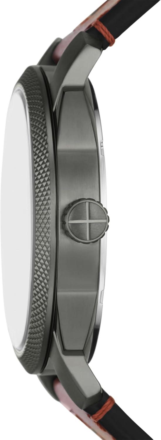 imageFossil Mens Machine Quartz Stainless Steel ThreeHand WatchSmoke  Amber