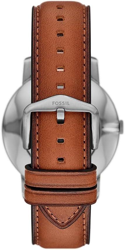 imageFossil Mens Minimalist Quartz Stainless Steel and Leather ThreeHand WatchOlive Green
