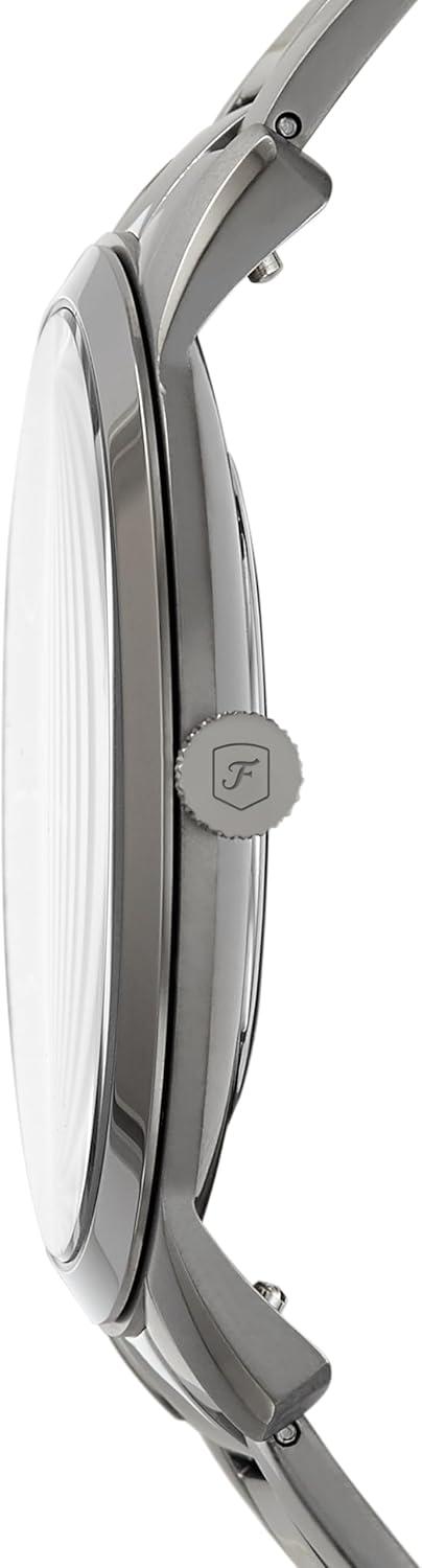 imageFossil Mens Minimalist Quartz Stainless Steel and Leather ThreeHand WatchSmoke Gray