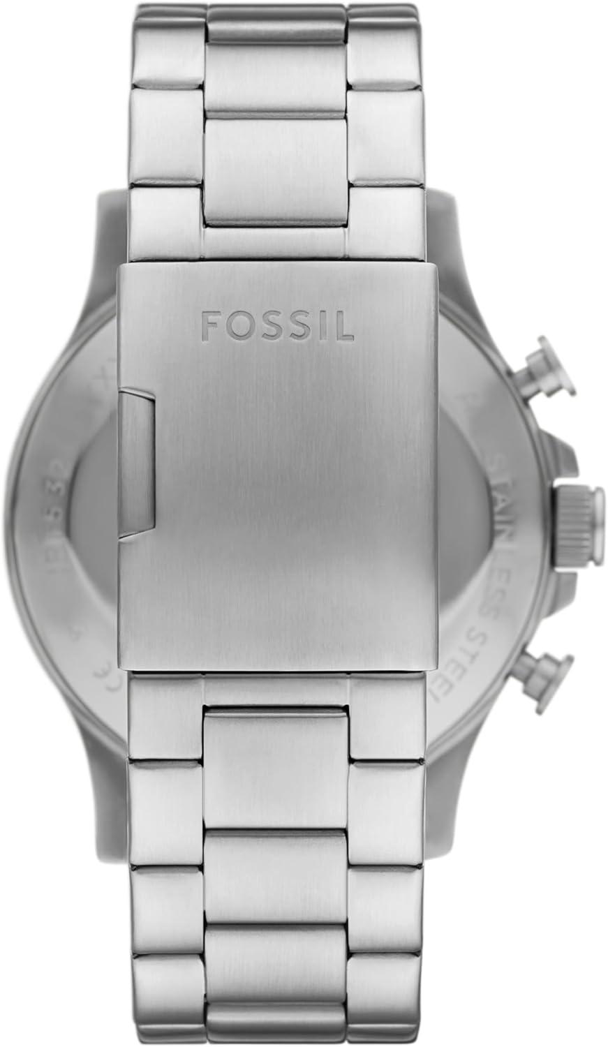 imageFossil Mens Nate Quartz Stainless Steel Chronograph WatchSilverBlack