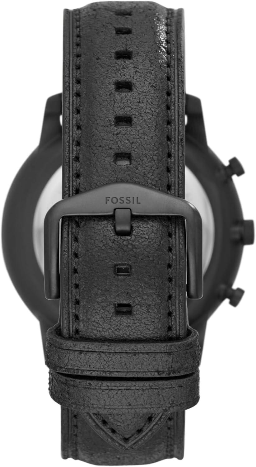 imageFossil Mens Neutra Quartz Stainless Steel and Leather Chronograph WatchBlack Leather