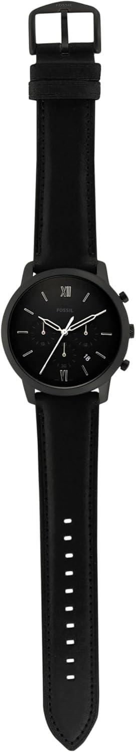 imageFossil Mens Neutra Quartz Stainless Steel and Leather Chronograph WatchBlack Leather