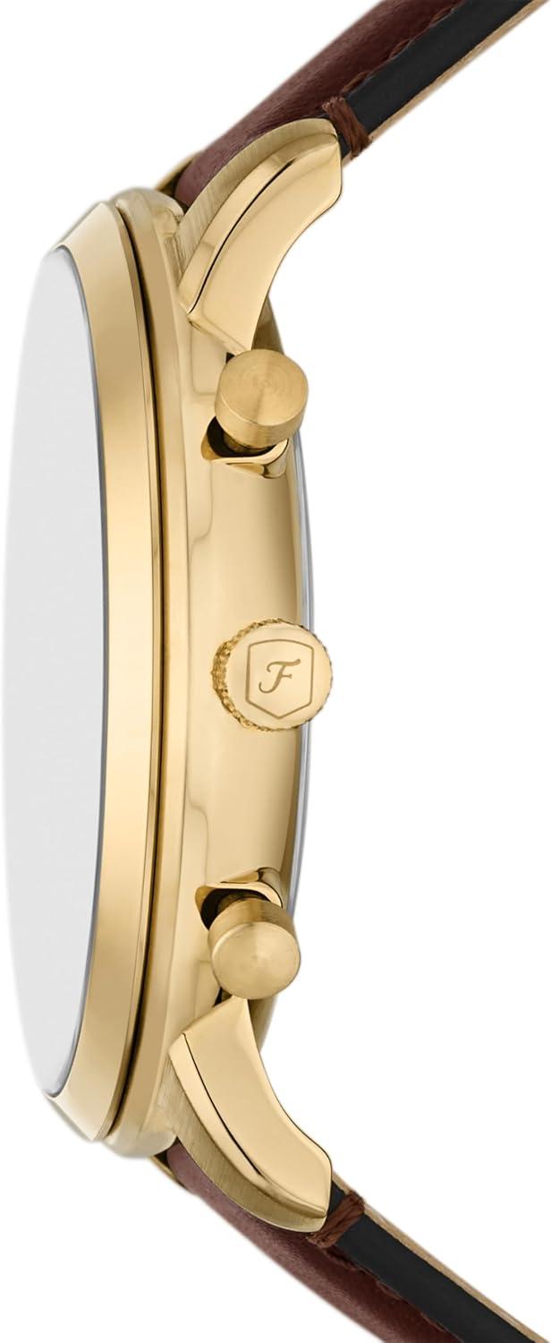 imageFossil Mens Neutra Quartz Stainless Steel and Leather Chronograph WatchBrown LeatherGold