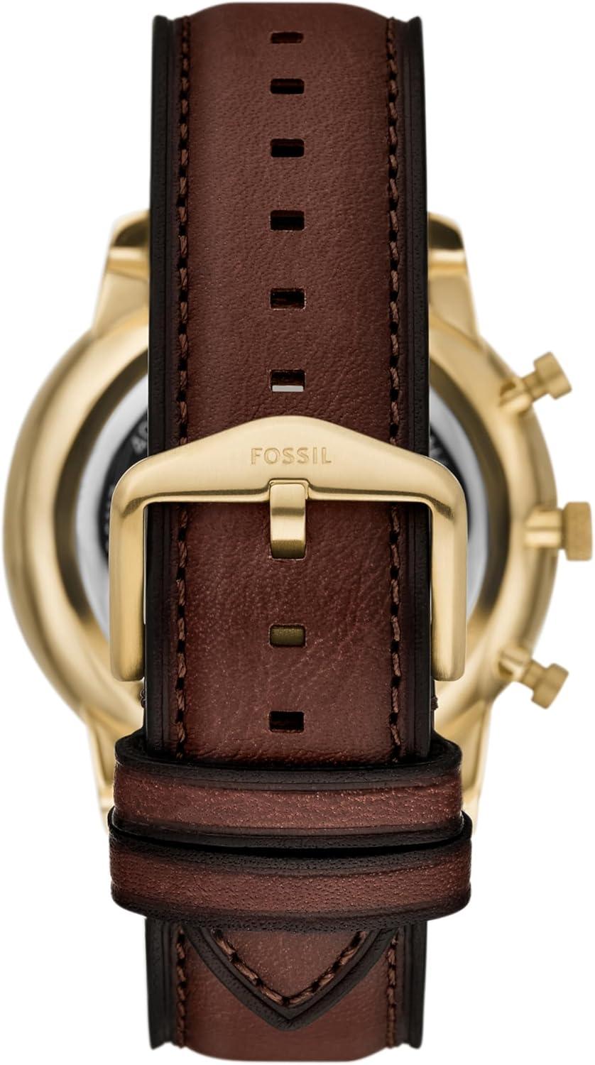 imageFossil Mens Neutra Quartz Stainless Steel and Leather Chronograph WatchBrown LeatherGold