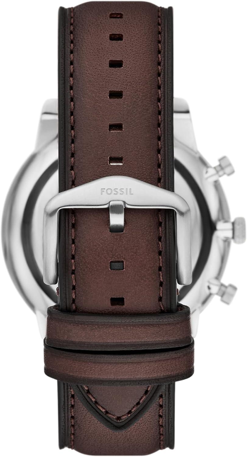 imageFossil Mens Neutra Quartz Stainless Steel and Leather Chronograph WatchBrown LeatherSilverIce Blue