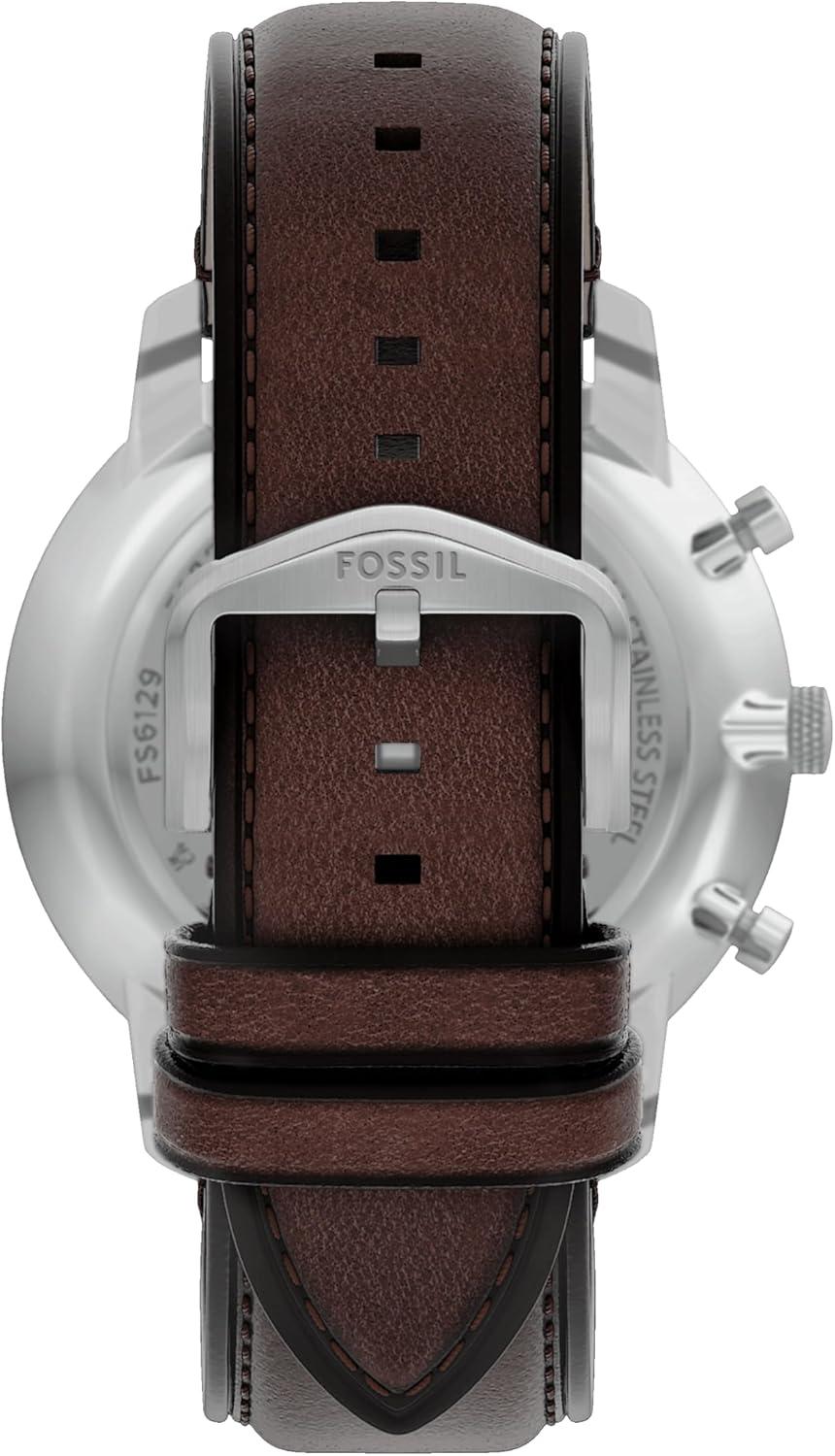 imageFossil Mens Neutra Quartz Stainless Steel and Leather Chronograph WatchBrownSilverGunmetal