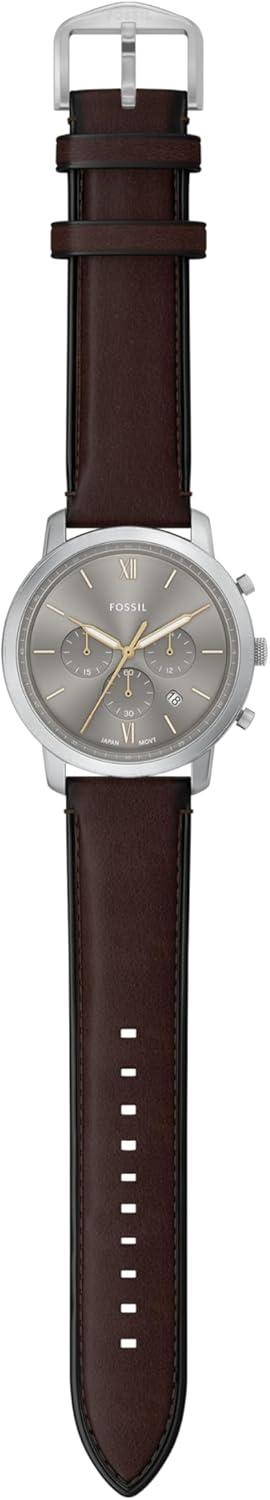 imageFossil Mens Neutra Quartz Stainless Steel and Leather Chronograph WatchBrownSilverGunmetal